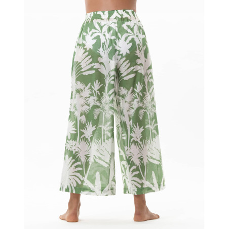 Cotton Voile Trousers BRONZETTE Foliage | Le Chat
