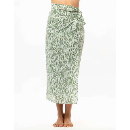 Cotton voile pareo BRONZETTE Foliage| Le Chat