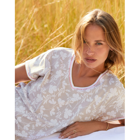 Chemise de nuit SIESTA en coton-modal | Le Chat