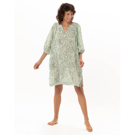 Cotton Voile Kaftan BRONZETTE Zebra | Le Chat