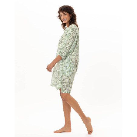 Cotton Voile Kaftan BRONZETTE Zebra | Le Chat