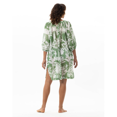Cotton Voile Kaftan BRONZETTE Foliage | Le Chat