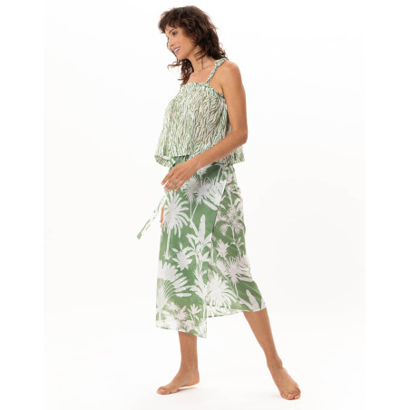Cotton voile pareo BRONZETTE Foliage| Le Chat