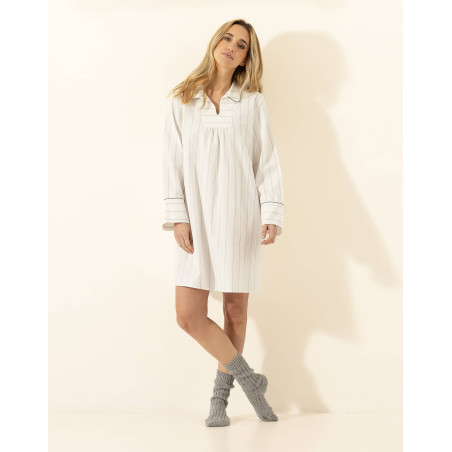 Cotton nightdress ASTREE Ecru