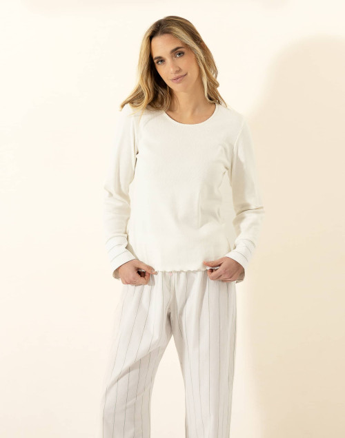 Pyjama en coton ASTREE Ecru