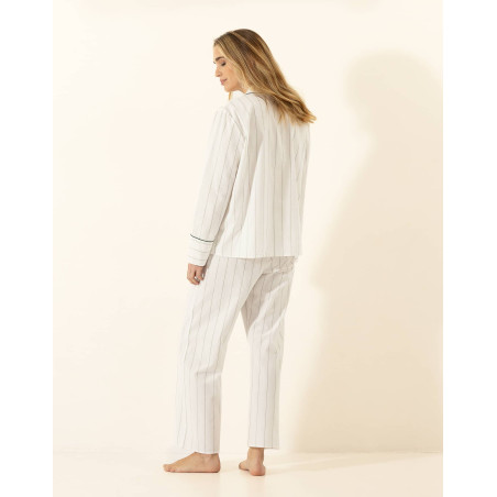 Pyjama boutonné en coton ASTREE Ecru