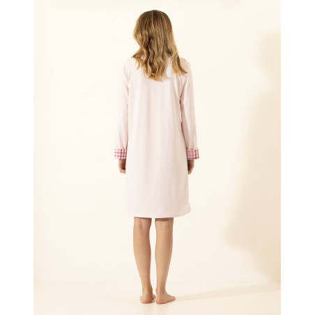 Cotton nightdress AUBE 301 Pinkwood | Le Chat