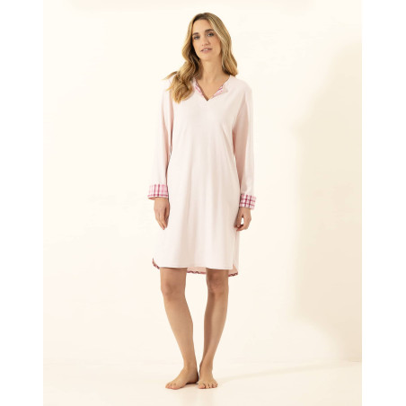 Cotton nightdress AUBE 301 Pinkwood | Le Chat