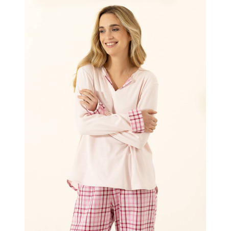 Cotton pyjamas AUBE 302 Pinkwood | Le Chat
