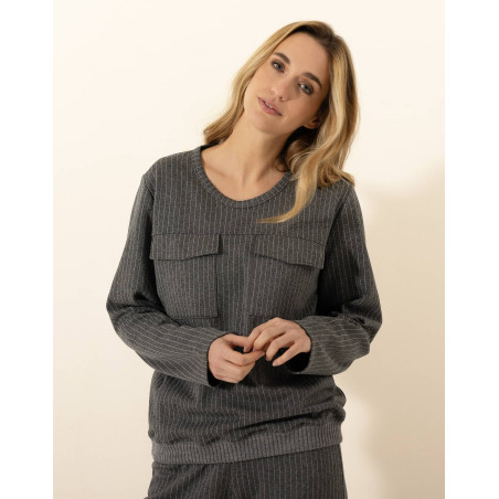 Viscose sweat set CLARA 322 Marl Grey | Le Chat