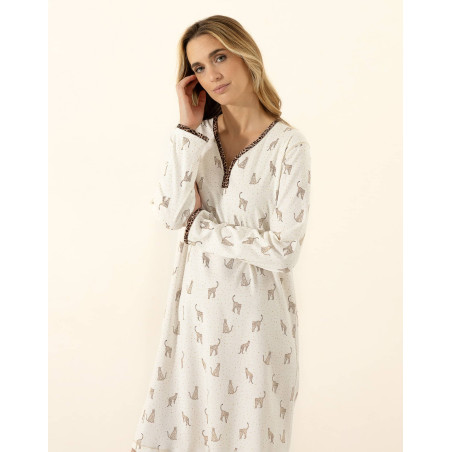 Chemise de nuit en coton FAIRY 301 Multico | Le Chat