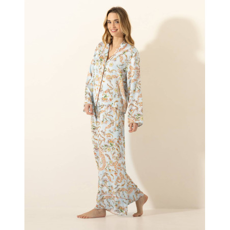 Pyjama boutonné en viscose INDIAN SONG Multico
