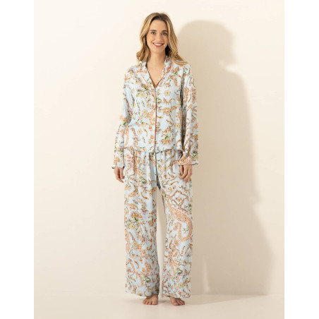 Pyjama boutonné en viscose INDIAN SONG Multico