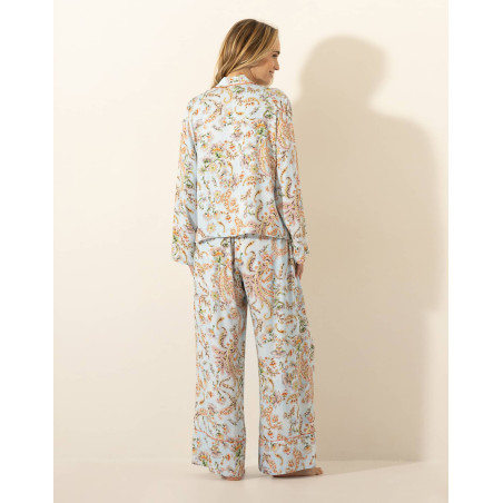 Pyjama boutonné en viscose INDIAN SONG Multico