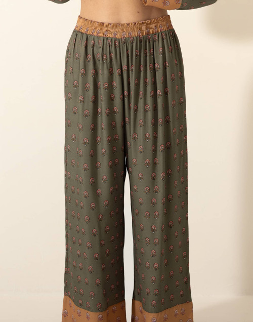 Pyjama boutonné en viscose JAIPUR Kaki