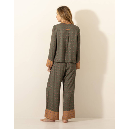 Pyjama en viscose JAIPUR 306 Kaki | Le Chat