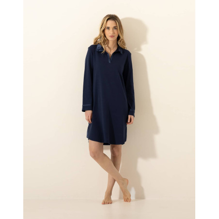 Cotton nightdress PHILO Navy | Le Chat