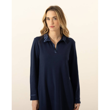 Cotton nightdress PHILO Navy | Le Chat