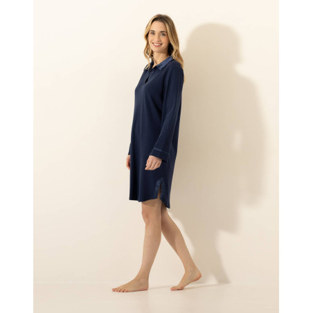 Cotton nightdress PHILO Navy | Le Chat