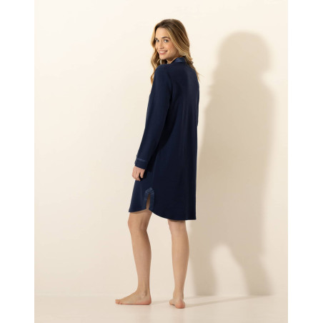 Cotton nightdress PHILO Navy | Le Chat