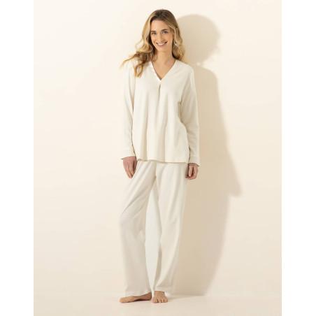 Pyjama en viscose PHILO 302 Ecru | Le Chat