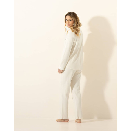 Button-up cotton pyjamas PHILO Ecru | Le Chat