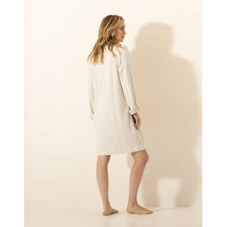 Cotton nightdress PILATE 301 Marl Beige / Ecru | Le Chat
