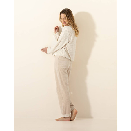 Cotton pyjamas PILATE 312 Marl Beige / Ecru | Le Chat
