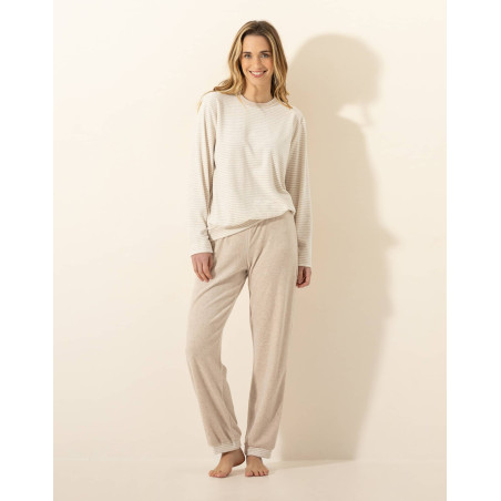 Cotton pyjamas PILATE 312 Marl Beige / Ecru | Le Chat