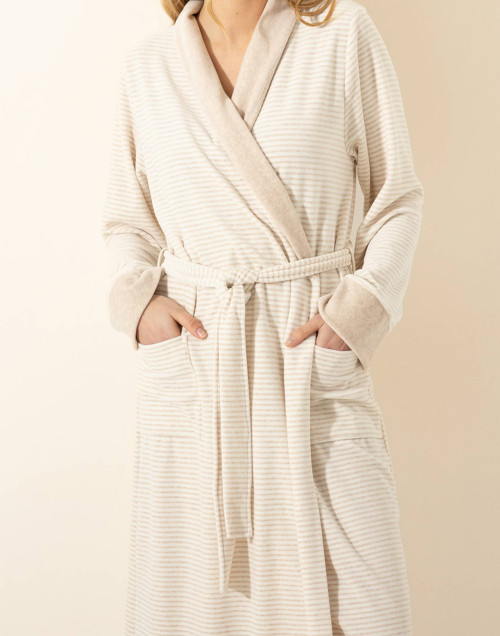 Cotton Dressing gown PILATE Marl Beige / Ecru