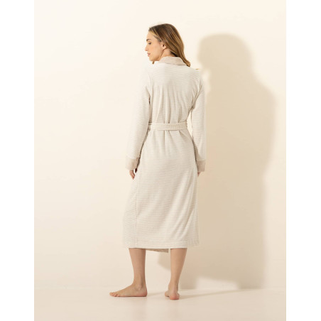 Cotton Dressing gown PILATE 360 Marl Beige / Ecru | Le Chat