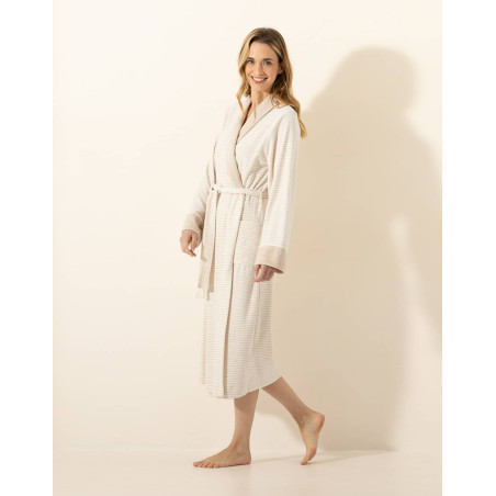 Cotton Dressing gown PILATE 360 Marl Beige / Ecru | Le Chat