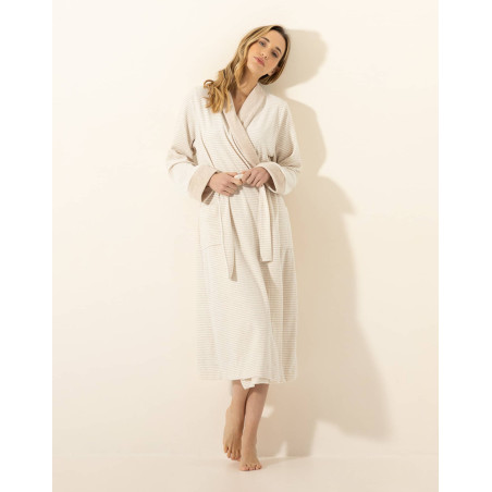 Cotton Dressing gown PILATE 360 Marl Beige / Ecru | Le Chat
