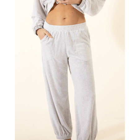 Velour sweat set PSYCHE 322 Marl Grey | Le Chat