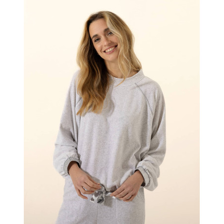 Velour sweat set PSYCHE 322 Marl Grey | Le Chat