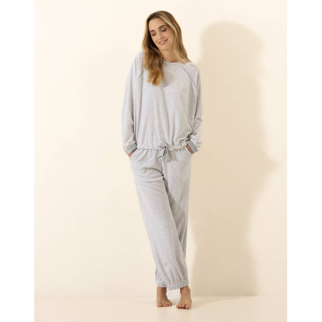 Velour sweat set PSYCHE 322 Marl Grey | Le Chat