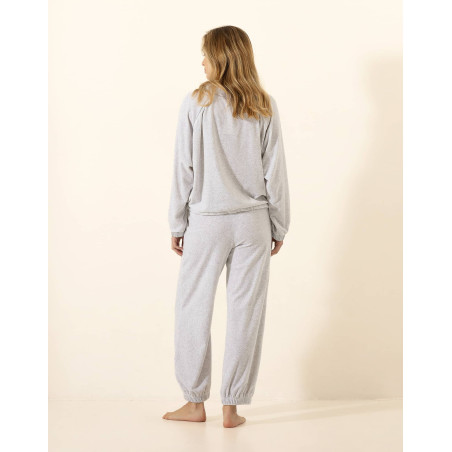Velour sweat set PSYCHE 322 Marl Grey | Le Chat