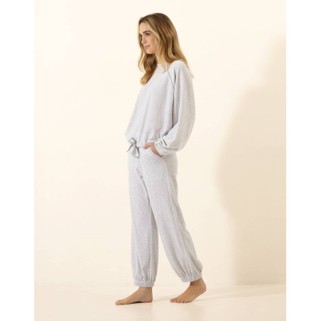 Ensemble Sweat en velours PSYCHE 322 Gris Chine | Le Chat