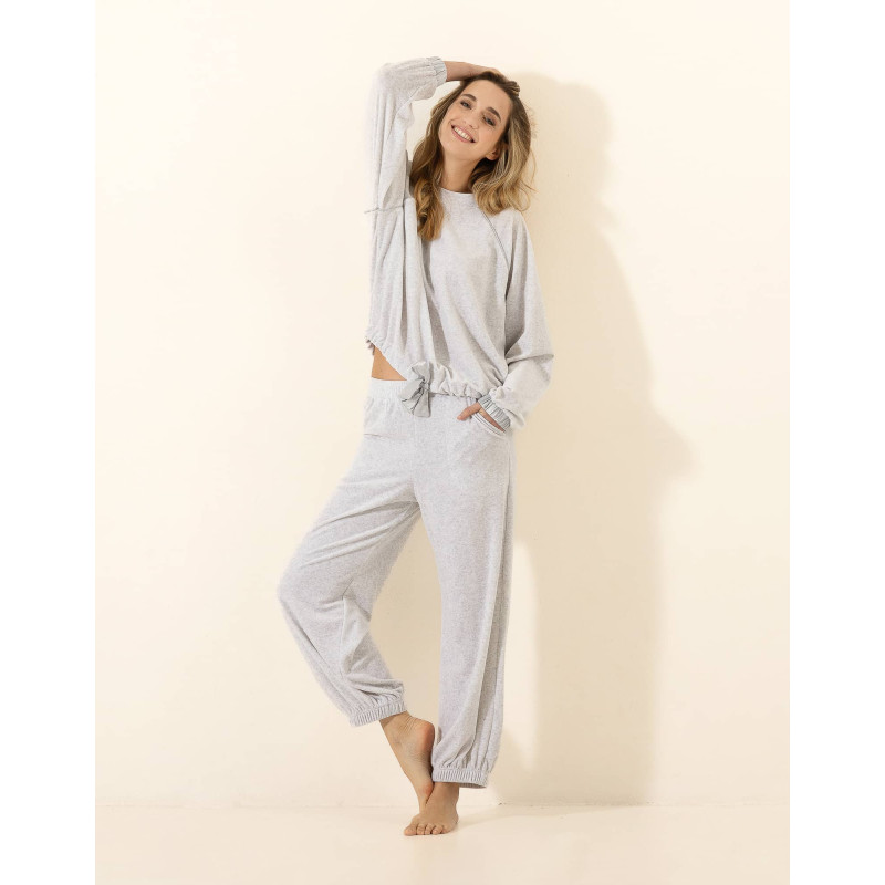Velour sweat set PSYCHE 322 Marl Grey | Le Chat