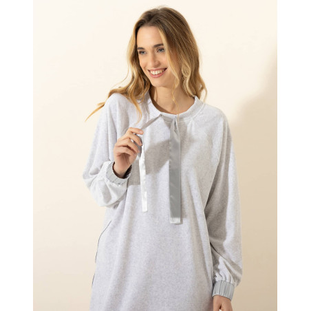 Velour dress PSYCHE 340 Marl Grey | Le Chat
