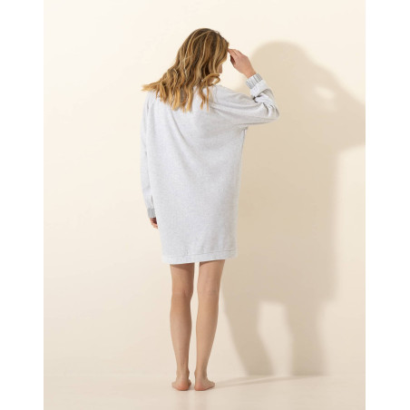 Robe en velours PSYCHE 340 Gris Chine | Le Chat