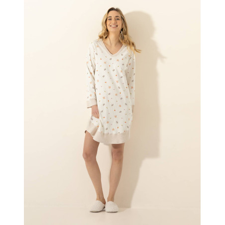 Cotton nightdress SONGE Beige