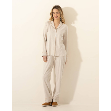 Pyjama en coton SONGE Beige Chine