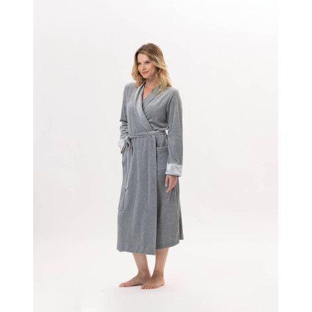 Peignoir en velours ESSENTIEL H67A Gris Chine | Le Chat