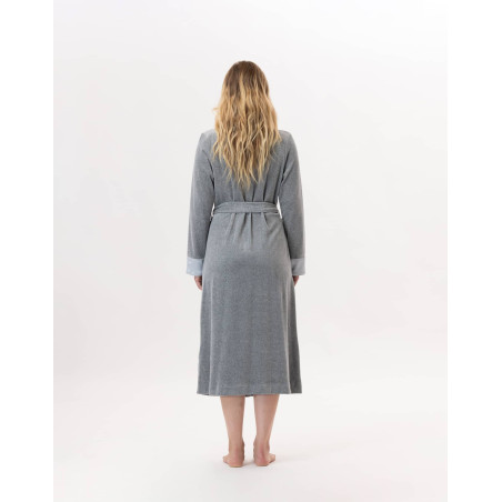Velour Dressing gown ESSENTIEL H67A Marl Grey | Le Chat