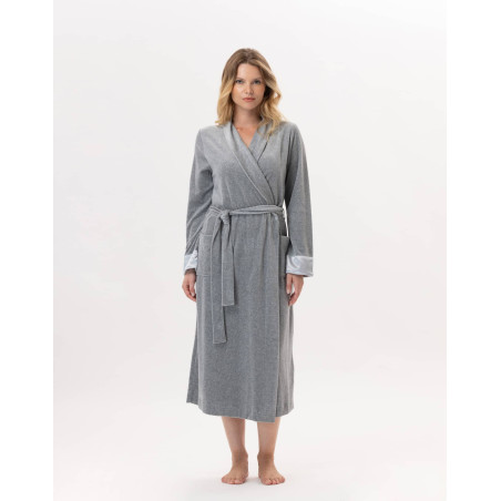 Peignoir en velours ESSENTIEL H67A Gris Chine | Le Chat