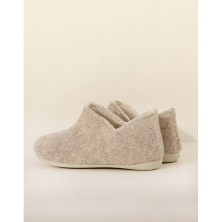 Chaussons en feutre LA SUITE Beige | Le Chat