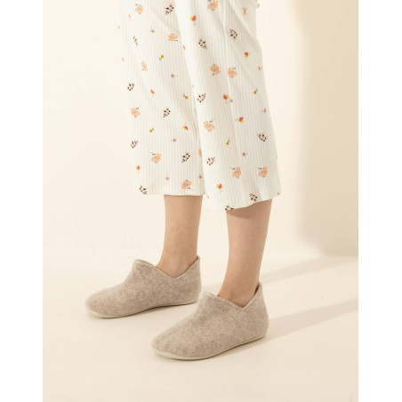 Chaussons en feutre LA SUITE Beige | Le Chat