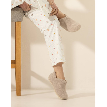 Chaussons en feutre LA SUITE Beige | Le Chat
