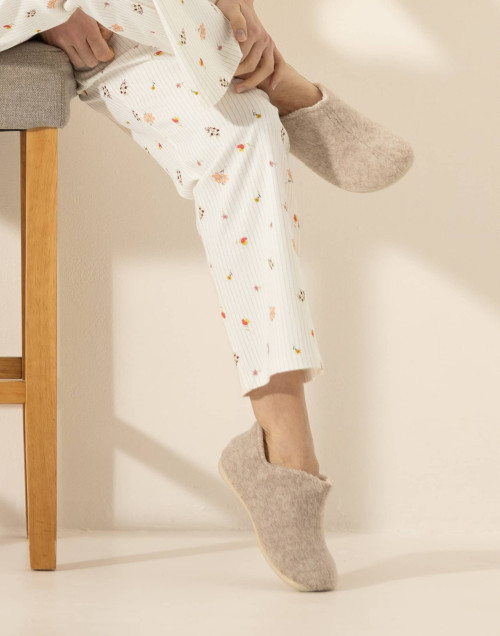 Chaussons en feutre LA SUITE Beige | Le Chat